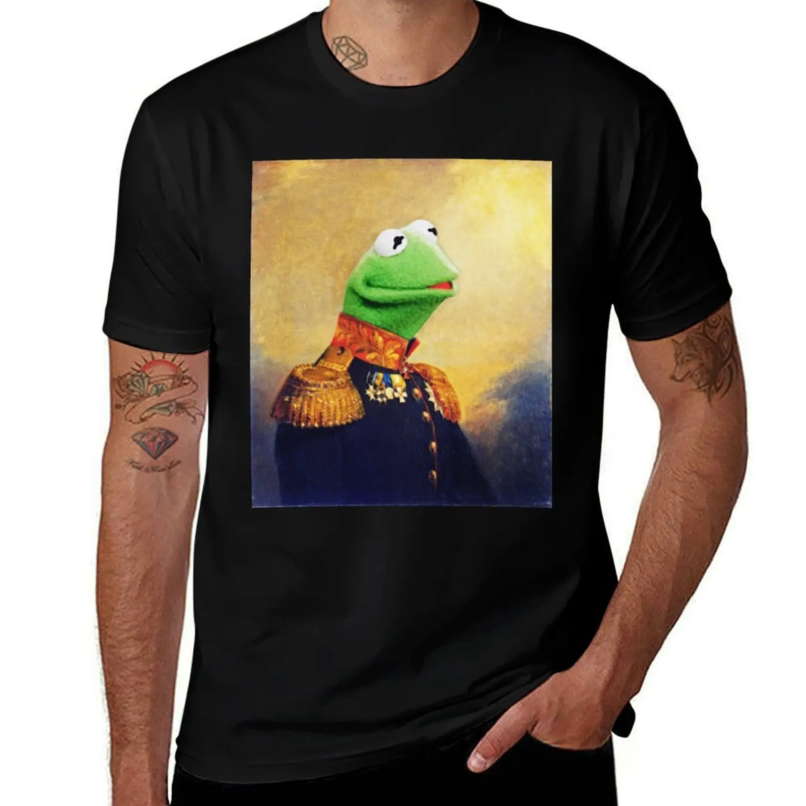 

Kermit the Frog Retro Portrait T-Shirt vintage t shirts heavyweights hippie clothes sports fans Men's clothing