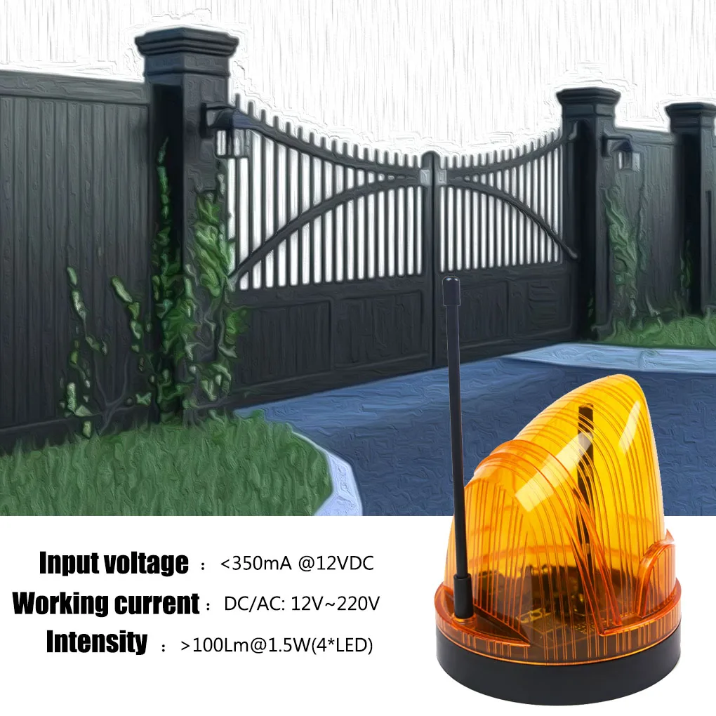 Universal 12V/220V LED Strobe Warning Light Outdoor Flashing Signal Alarm Lamp Wall Mount Emergency Beacon for Gate Opener Secur view 2