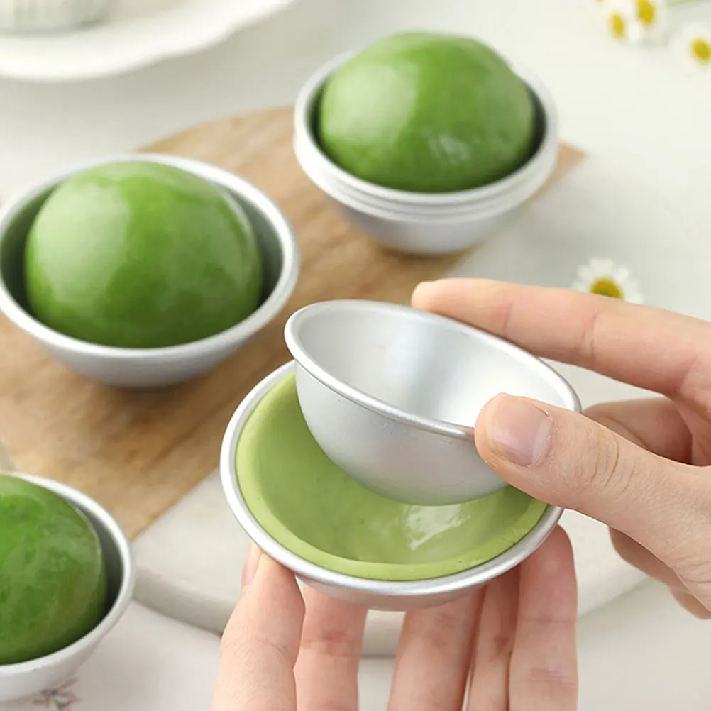 

10pcs Half Round Baking Molds 5 Sizes Aluminium Alloy Cake Diy Tool Non-Stick For Dessert Ice Cream Soap Bath Ball Making