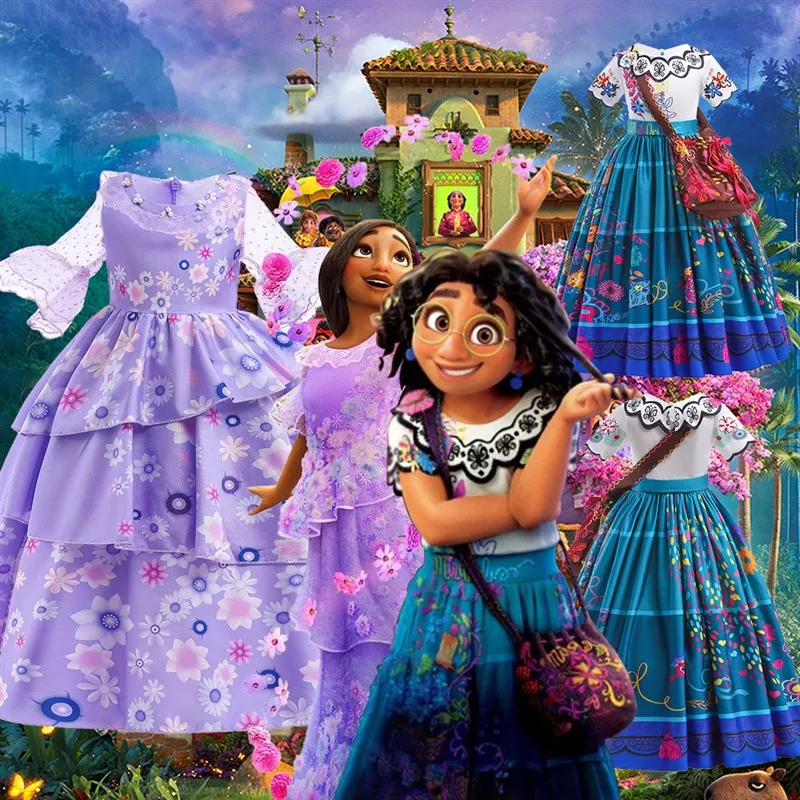 Fantasia de Princesa para Meninas, Tema Casa Mágica de Halloween, Roupas de Performance Infantil, Saia em Mistura de Algodão e Poliéster