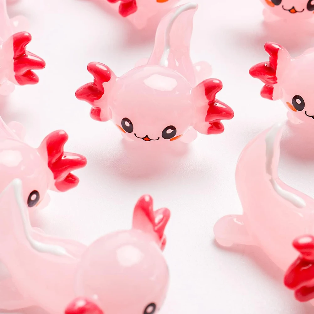 Mini Resina Axolotl Miniaturas, Animais Fofos Do Jardim, Ornamento Para Casa, Micro Musgo Paisagem, DIY Craft Decoração, 5 Pcs, 10Pcs