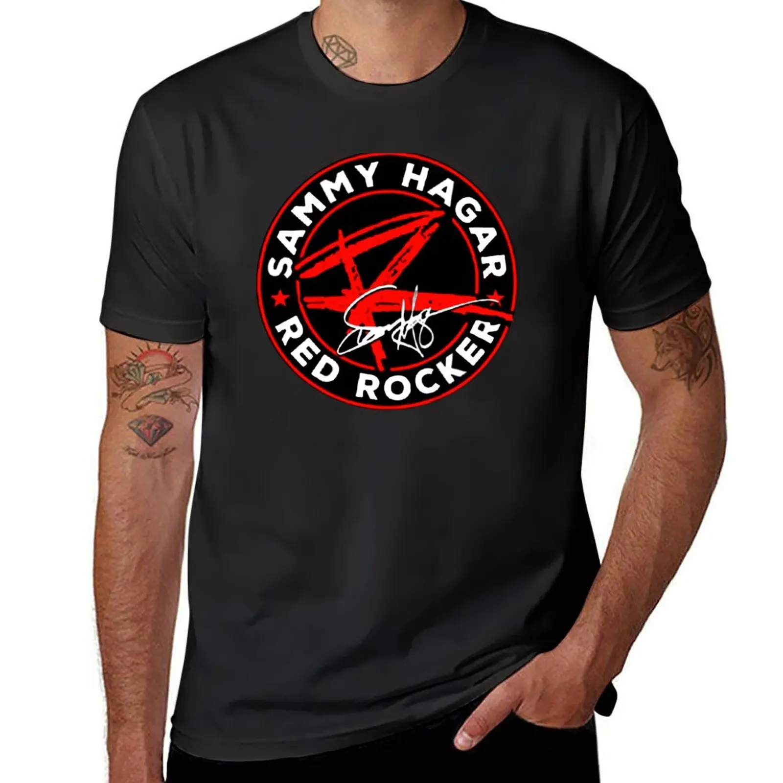 

Новинка, футболка Sammy Hagar Red Rocker Merch, футболка оверсайз, простая футболка, дизайнерская футболка для мужчин