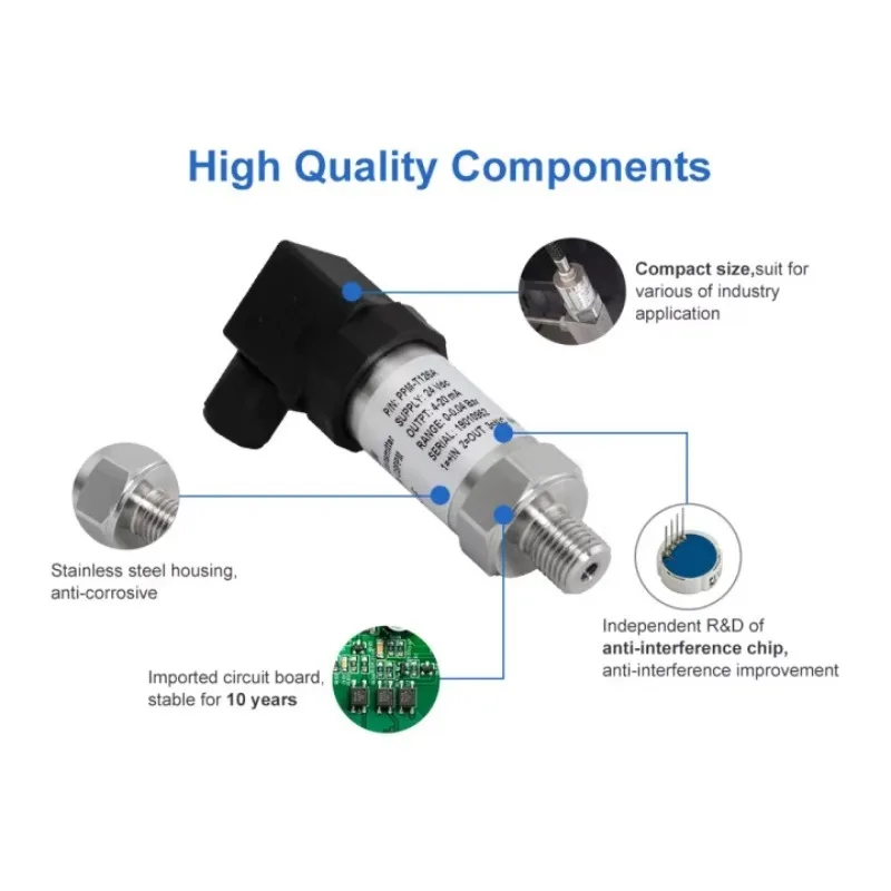 الجملة PMM-T126A ضاغط الهواء المائي الضغط الارسال السعر المنخفض استشعار الضغط 420mAh rs485