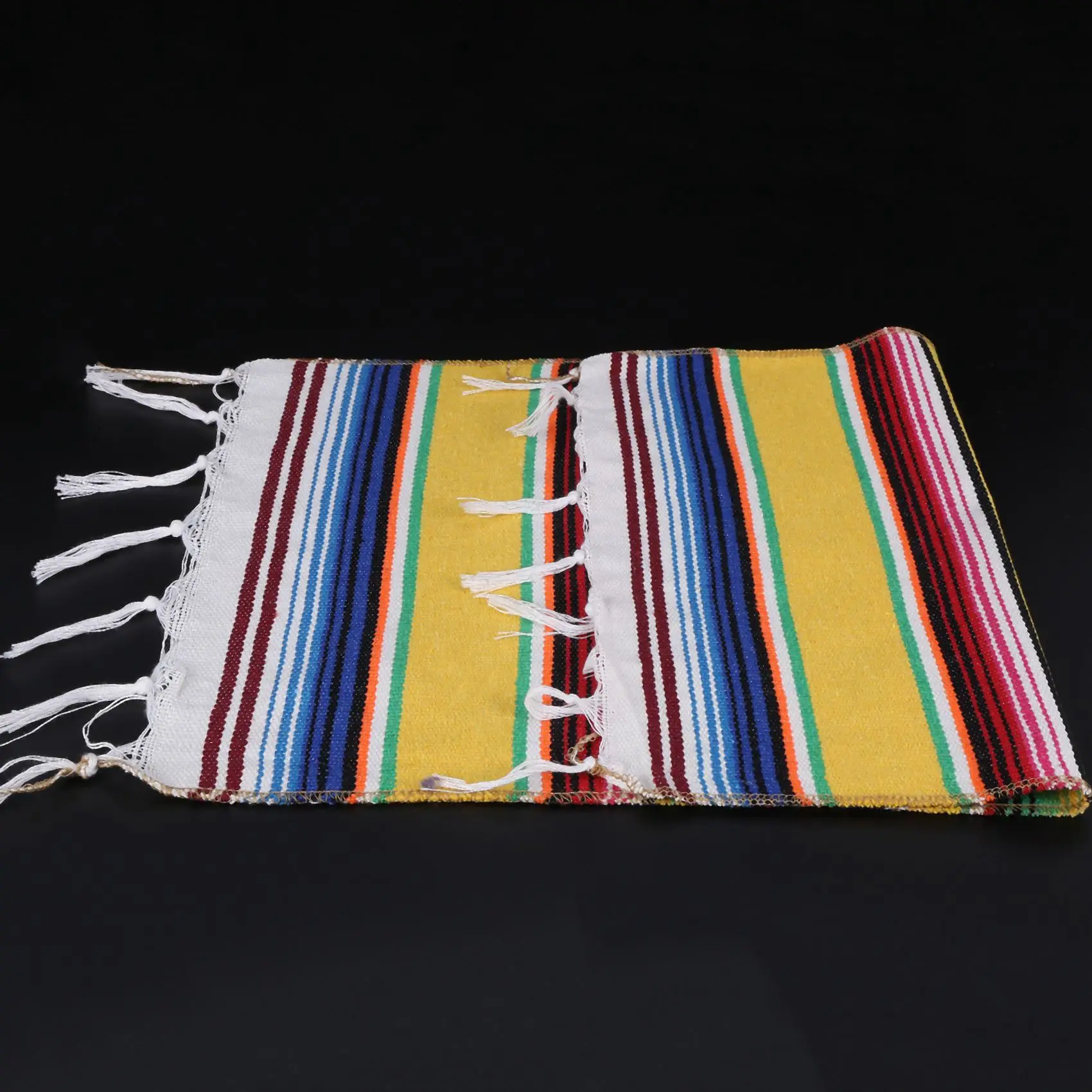 A04G-2X Mexican Table Place Mats,Mexican Assorted Placemats Mexican Party Wedding, Fringe Blanket Table Runner 12 X 16 Inch - view 5