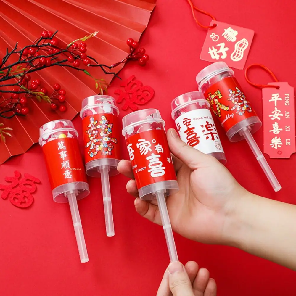 Handheld Colorful Bridal Shower Anniversary  Tube For Wedding Party Decortion Supplies Confetti Popper