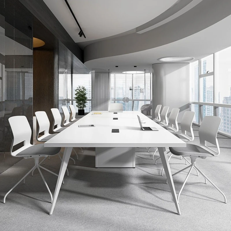 

Modern simple white large and small training table long office furniture meeting room combination