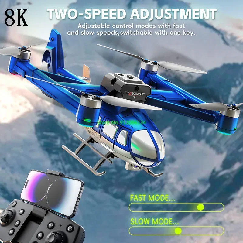 Умный вертолет для предотвращения препятствий 8K WIFI FPV RC, игрушка, 4 канала, 3D рулон, оптический поток, вертолет с дистанционным управлением для полета Waypoint