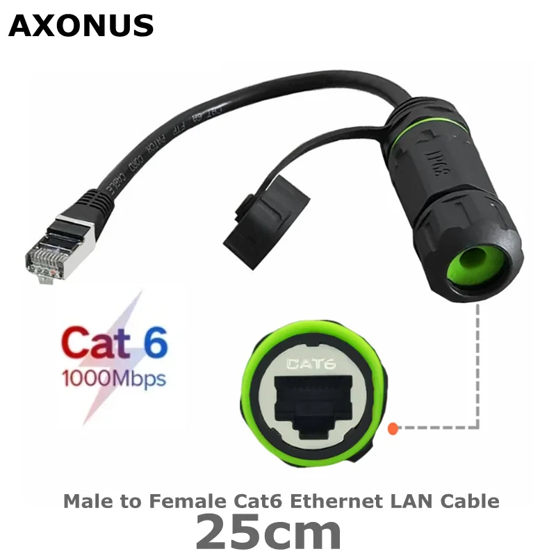 1p IP68 8P8C CAT6 Waterproof And Dustproof RJ45 Ethernet Port M-F With Shielded Signal Aviation Plug Connector RJ45 Network Head