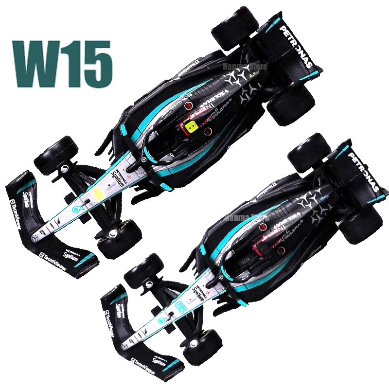 Bburago 1:43 W15 NO44 메르세데스-AMG F1 팀 #63 포뮬러 다이 캐스트 자동차 모델 경쟁 차량 모델 자동차 레이싱 장난감