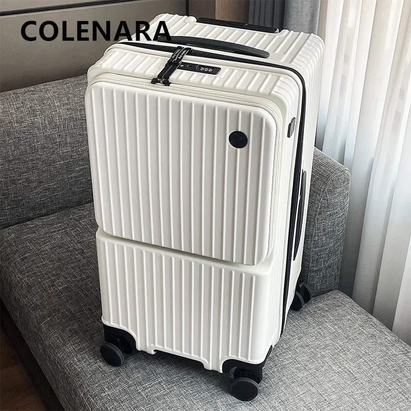 COLENARA Cabin Suitcase Front Opening Laptop Boarding Case USB Charging Large Capacity Trolley Case 20\