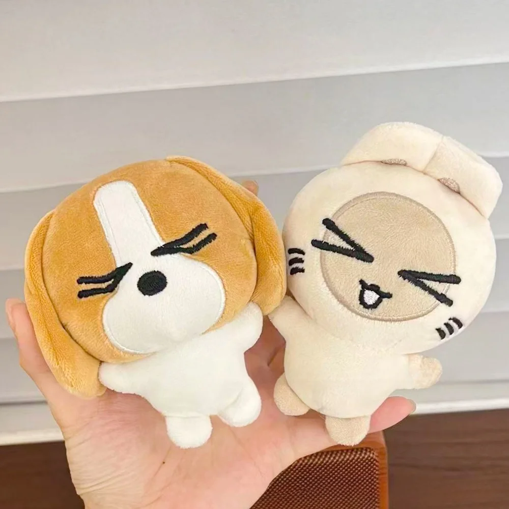 Kawaii Siam Lip Plush Keychain Anime Cat Dog Rabbit Stuffed Doll Toy Backpack Bag Charm Pendant Keyring Birthday Gift