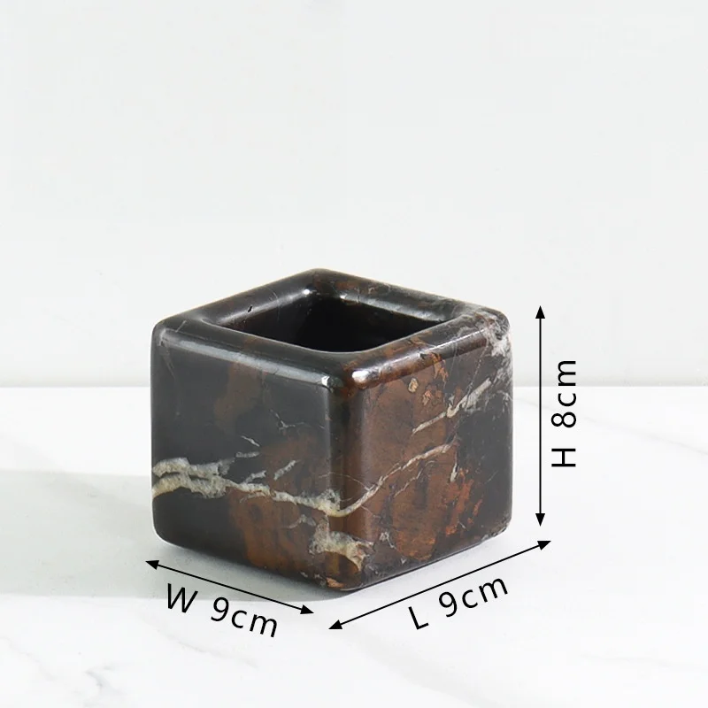 

Customization Empty Marble Candle Holders Mini Vase Jewelry Candy Storage Container