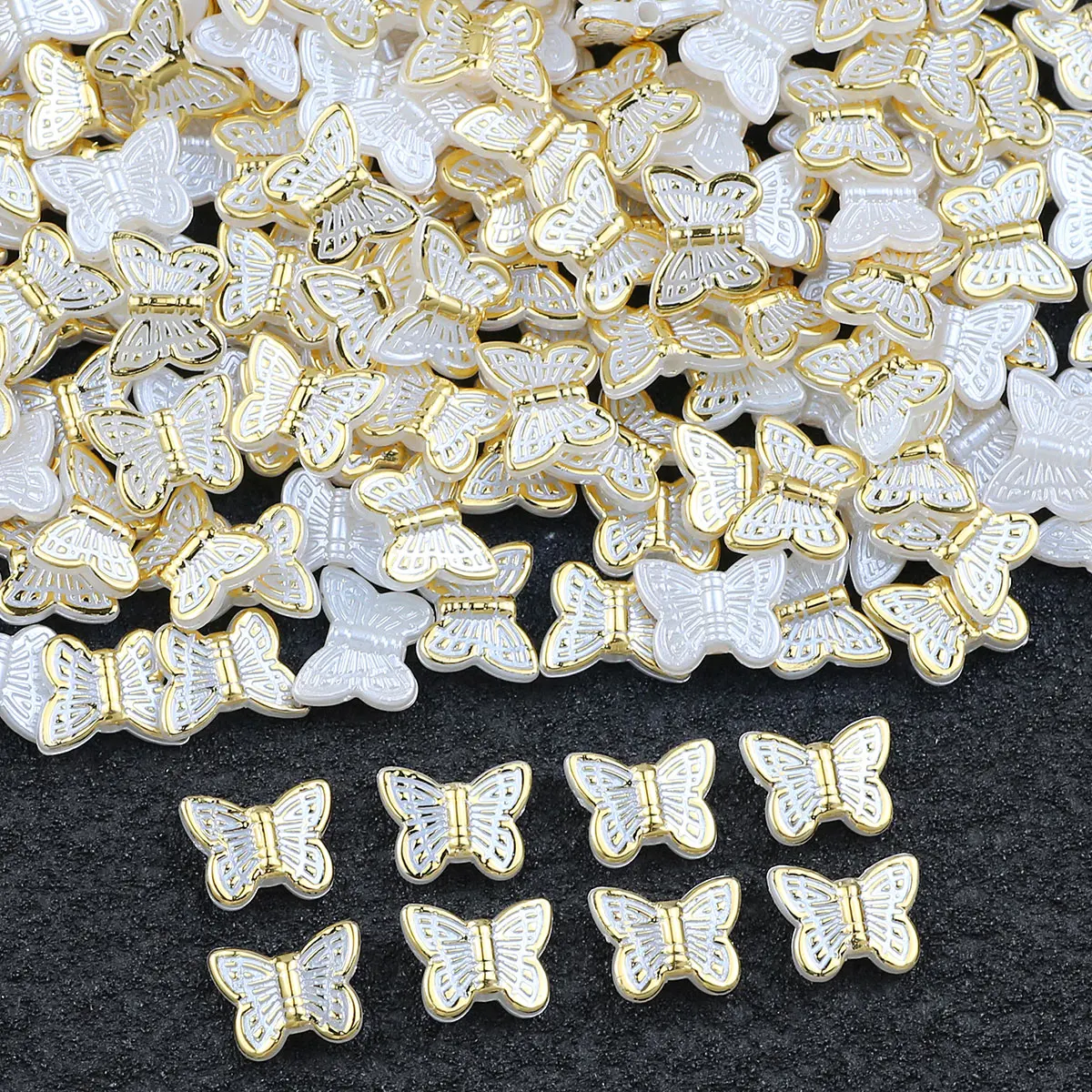 Бусины пластиковые в виде бабочек, 14 х11 мм, 50/100 шт.