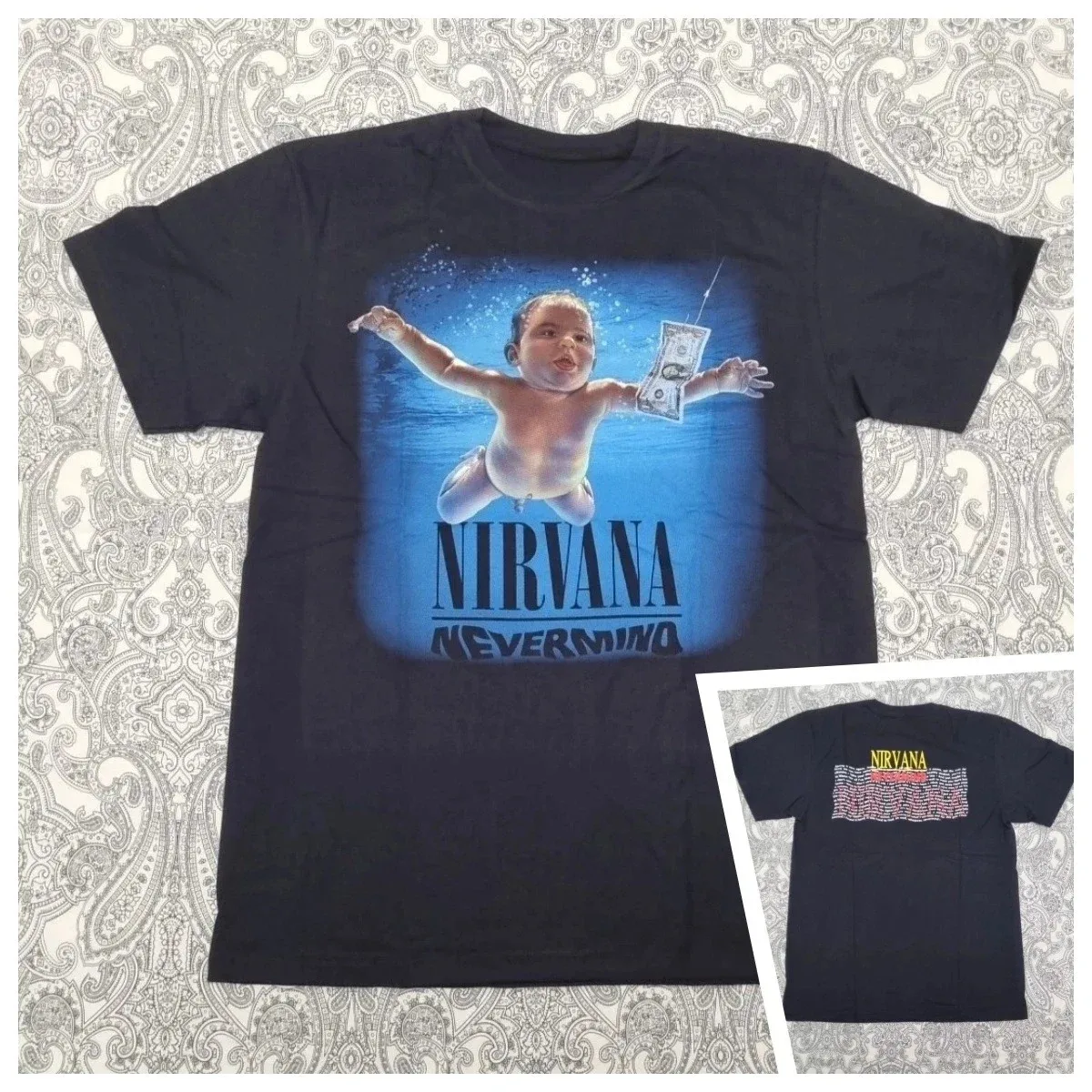 Rock Band Nirvana Nevermind Classic Funny Poster Graphic Print T-Shirt Summer New Tee Men Women Oversized Crewneck Cotton Top