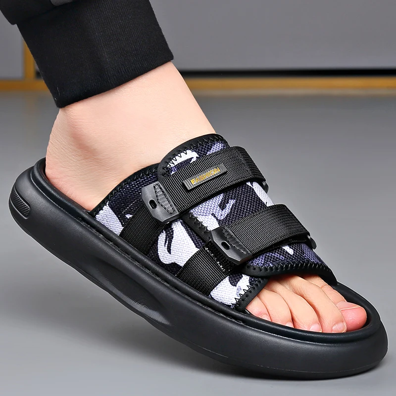 Minimalist Appearance Summer Unisex Sandals Flat Anti Slip Soft Sole Student Daily Relax Leisure Shoes