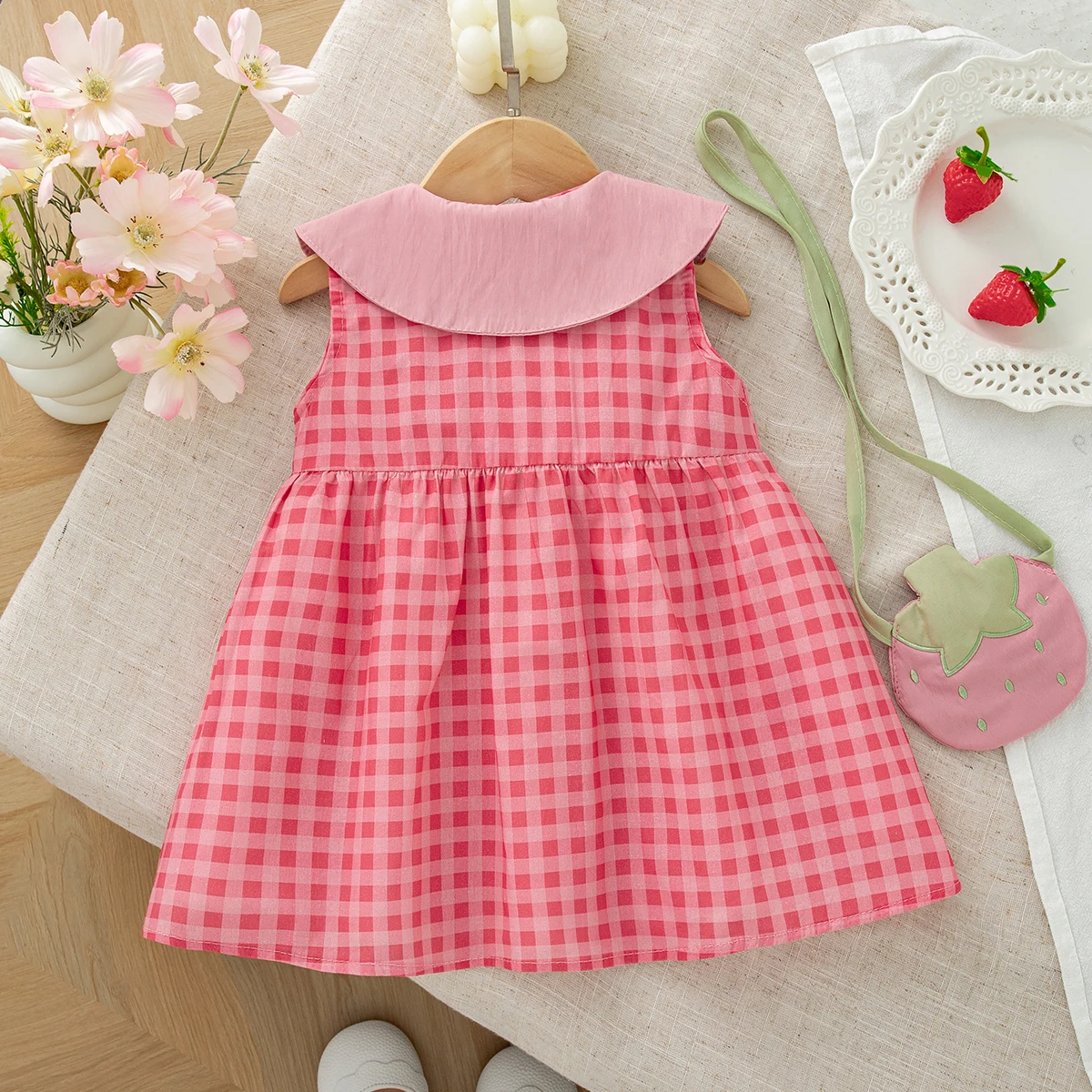 Baby Dress Summer Plaid Cute Sleeveless Girls' Dress Sweet Beach Princess Children's Dress Baby Girl Clothes