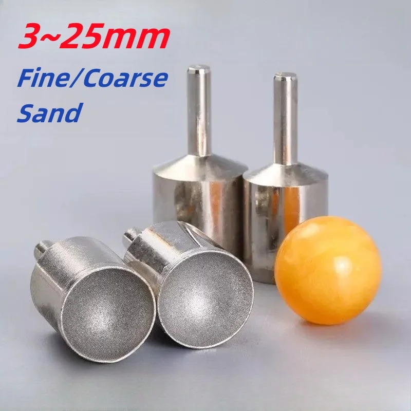 3-25mm Burr Mounted Point Cylinder Concave For Bead Shaping Jade Amber Ball-Shaped Polishing Wheel