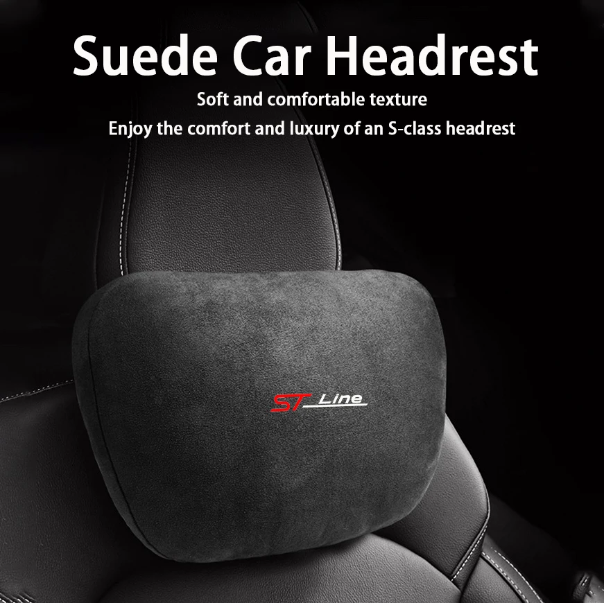 For ford st LINE stline kuga fiesta 2009 2011 2018  Suede Car Headrest Neck Support Seat Soft Neck Pillow Interior Accessories