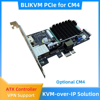 Blikvm PCIe KVM 오버 IP 리모컨 O & M 서버, PoE HDMI 호환 CSI 인터페이스, 라즈베리 파이 CM4 용 OLED 디스플레이, V2 