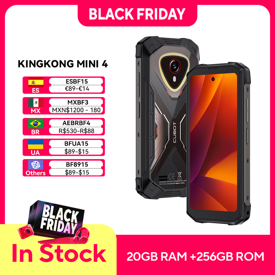  Mini Smartphone Android 15 Cubot KingKong MINI 4, 4.7-Inch mini screen, 90Hz, 4700mAh, Up to 20GB RAM+256GB ROM, Mini Phone, NFC 