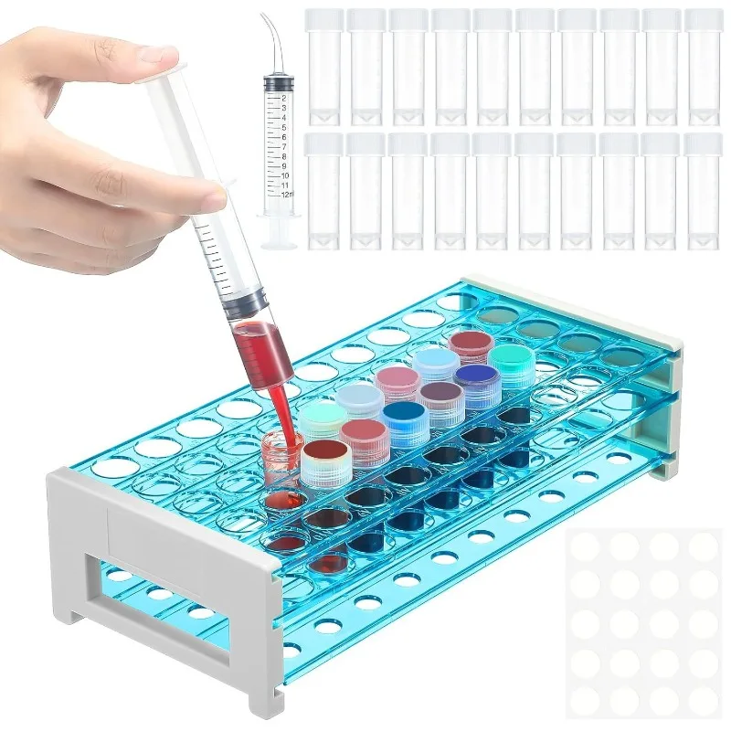 

Ink sample bottle holder 5ml vial storage container, curved tip syringe and sticker, easy to install