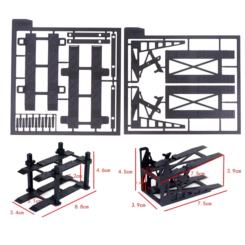 

1 комплект для 1/64 сплава, игрушечный автомобиль, 3D печатная гаражная стойка, украшение сцены, детали в сборе, двухэтажная модель парковочной рамы автомобиля