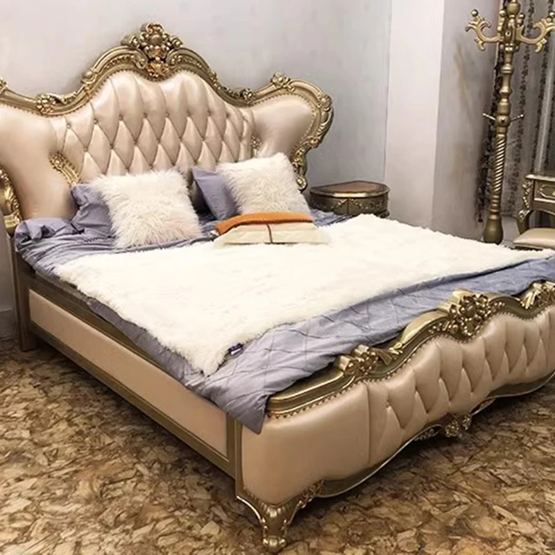 Bedroom European Bed Frame Queen Double King Size Luxury Modern Bed Storage Space Saving Sleeping Letto Matrimoniale Furniture