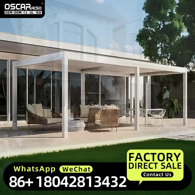 4m X 3m 13 X 19 20 by 30 Foot Aluminum Louvered Shade Structure for Garden Patio Backyard Pergola