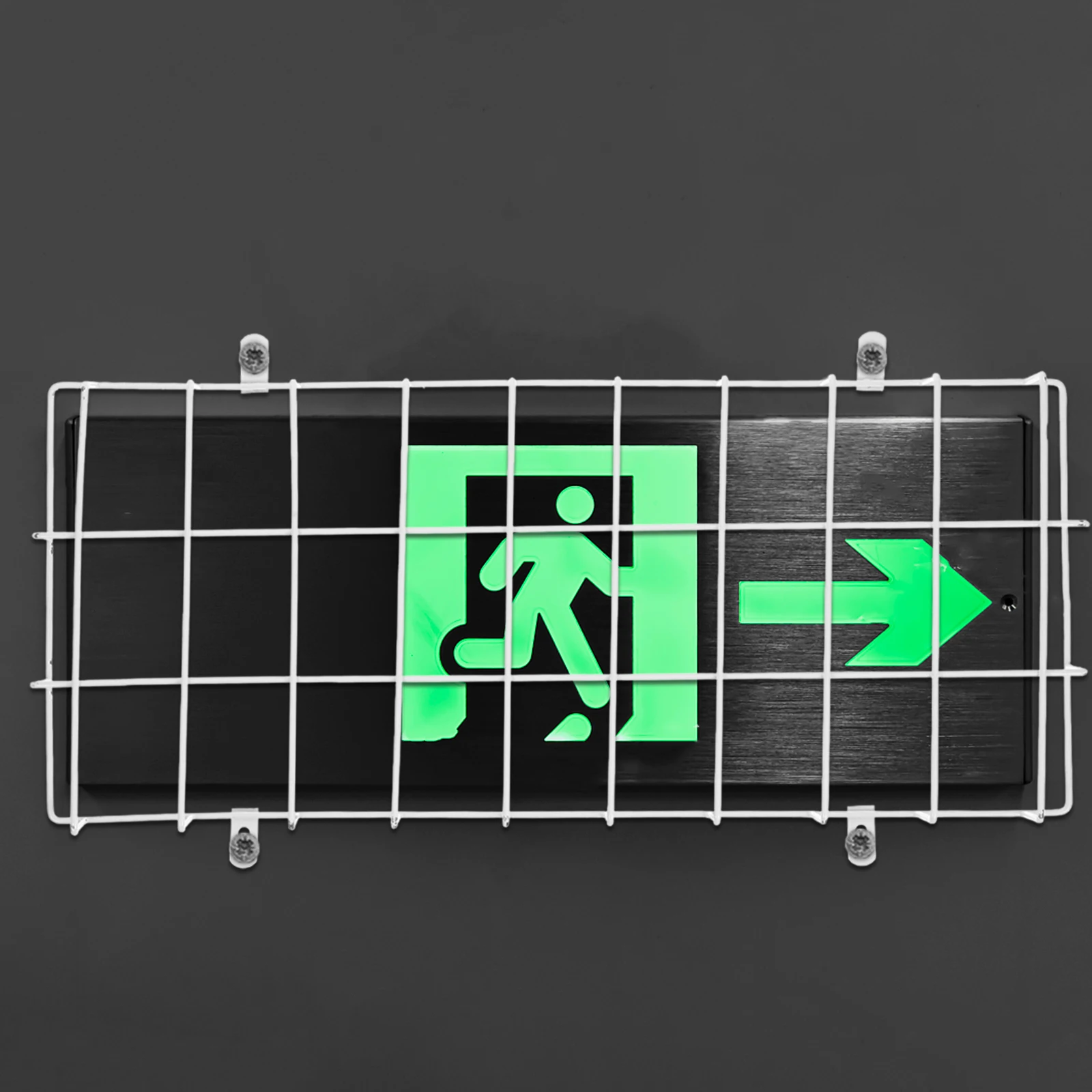 

Safety Exit Indicator Light Sign Guard Protective Wire Emergency Stainless Steel Durable Metal Exit Light Protector