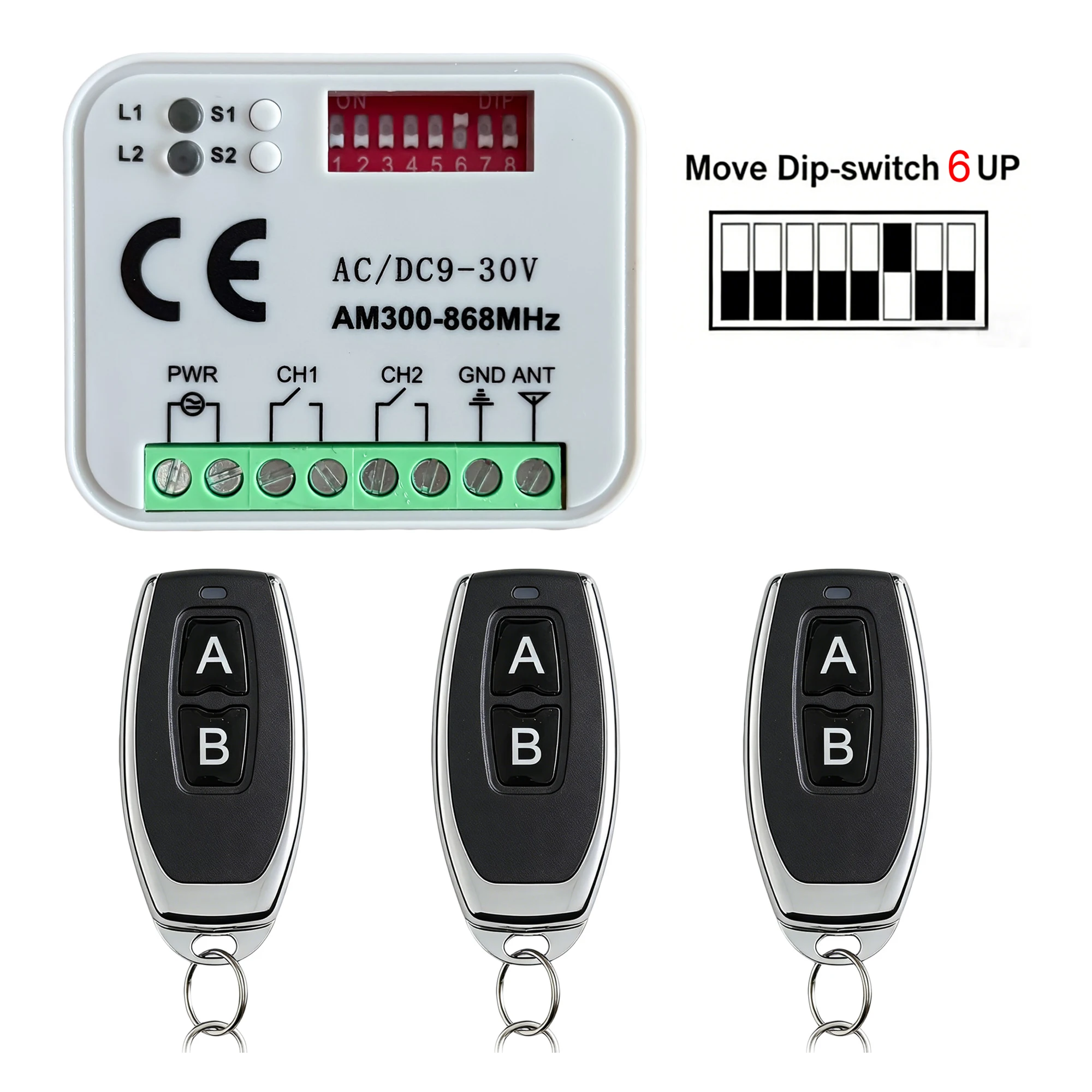433Mhz Receiver Module - 차고 문 수신기 433MHz 300-868MHz 다중
