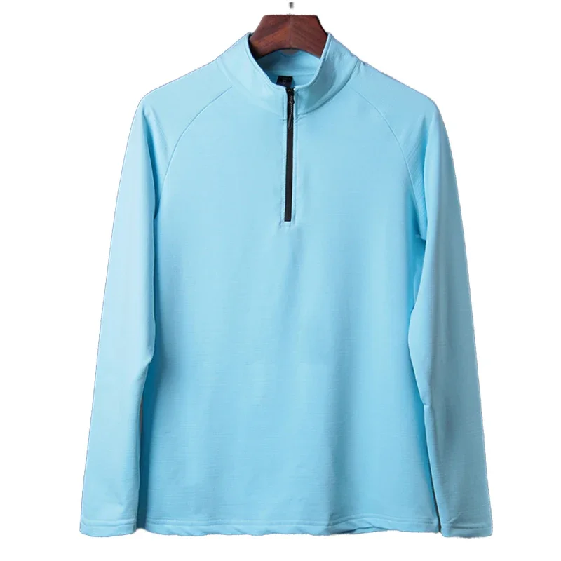 Fitness Trainer Sports Tops Men\'s Quick Dry Sweatshirt Outdoor Hiking and Trekking T-shirt Running Workout Half Zip Clothes