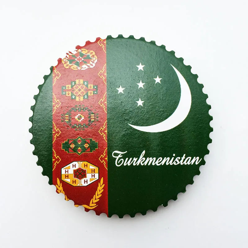 Turkmenistan Fridge Magnets Home Decor National Flag Travelling Souvenirs Fridge Magnetic Stickers Christmas Birthday Gifts