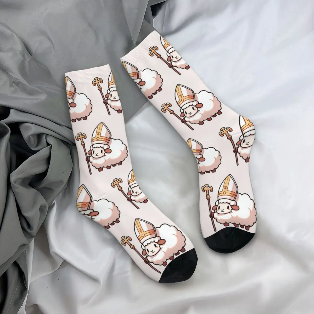 Pope Sheep Unisex Winter Socks Hiking Happy Socks Street Style Crazy Sock