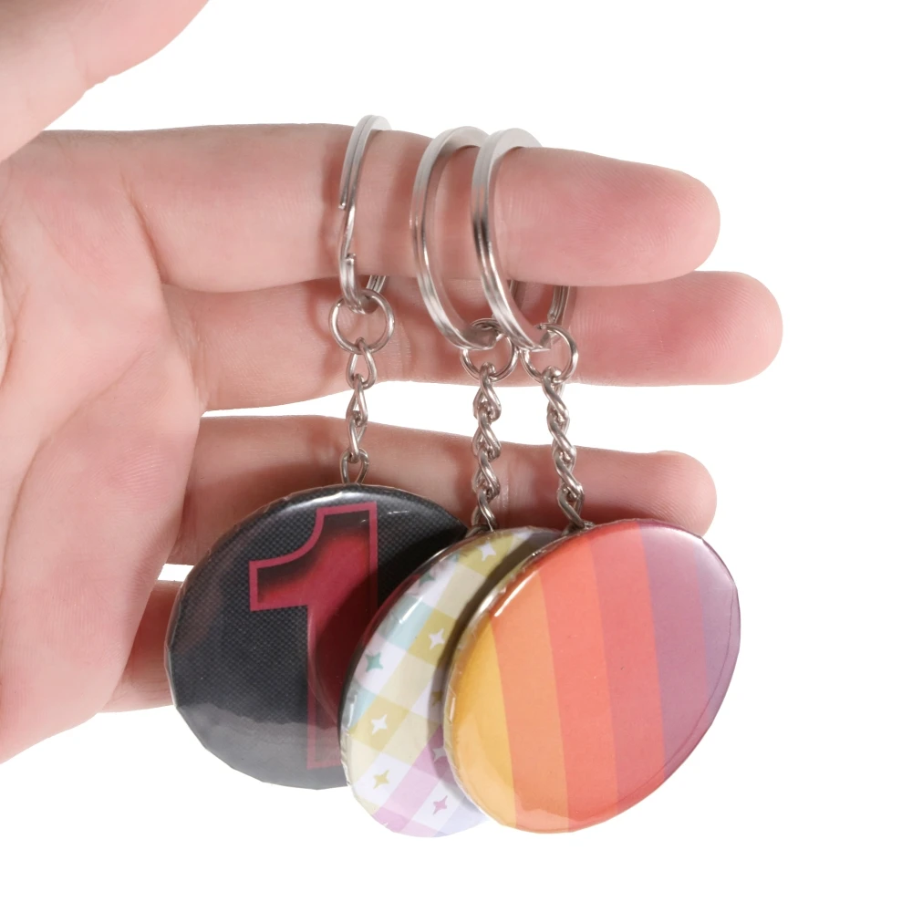 100 Uds. Abridor de botellas de materiales de insignia y botón de llavero 2 en 1 para máquina para hacer botones de insignia de 44mm/58mm pieza de fabricación de regalos DIY