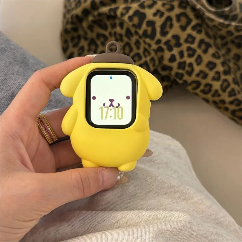 3D Kawaii Pudding Dog Lanyard Case for Apple Watch Sport 1/2/3/4/5/6/7/8/9st Gen S10 S11 Ultra SE 38/45/41/44/42/46/49mm - view 4