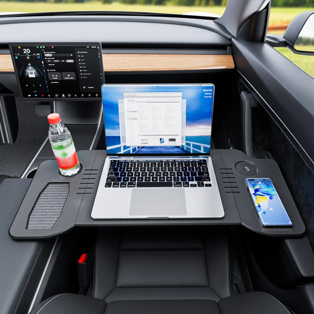 Foldable Car Tray Table For Laptop Anti-slip Eating Table Travel Tray Compatible For Tesla Model Y / Model 3 Accessories