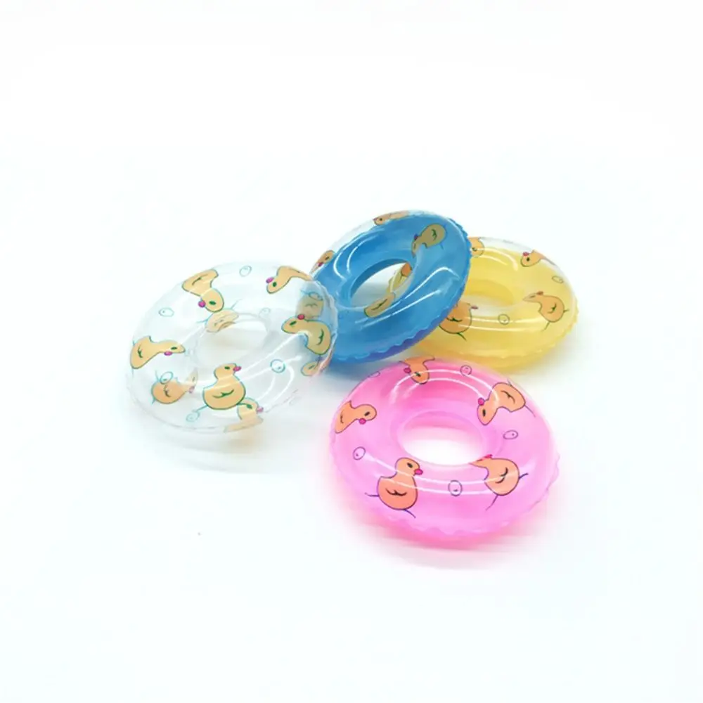 PVC دمية مصغرة السباحة الدائري الدمى الملحقات بطة صفراء حلقات صغيرة السباحة DIY اللباس #4