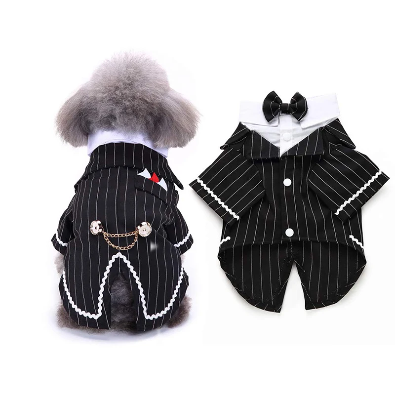 Pet Dog Clothes Cat Clothes Tuxedo Suit Gentleman Cosplay Wedding Celebration Anniversary Party Uniform Pets Accessories