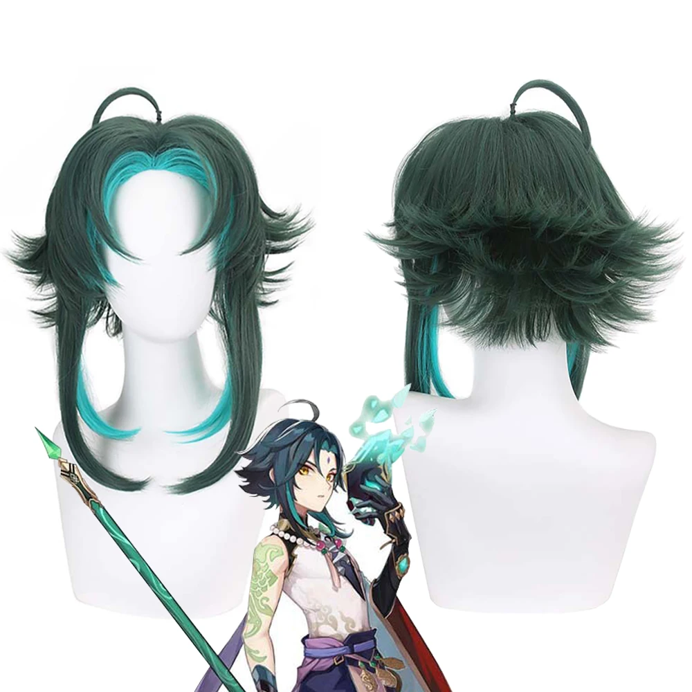 

Xiao Cosplay Wig Yaksha High Restoration Anime Heat Resistant Synthetic Hair Unisex for Halloween Comic Con Daily Wear