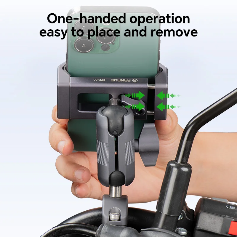 FANAUE Aluminum Alloy Motorcycle Mobile Phone Holder Electric Vehicle Bicycle Riding Navigation Quick Release Shockproof Bracket