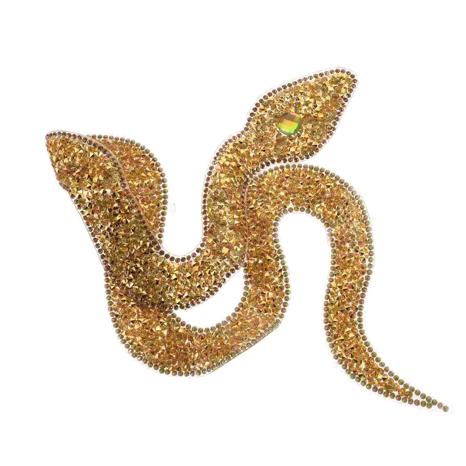 Applicator Snake Shaped Rhinestone Cloth Patch Outfits Beading Sew Appliques Plastic Patches Crafting Garment