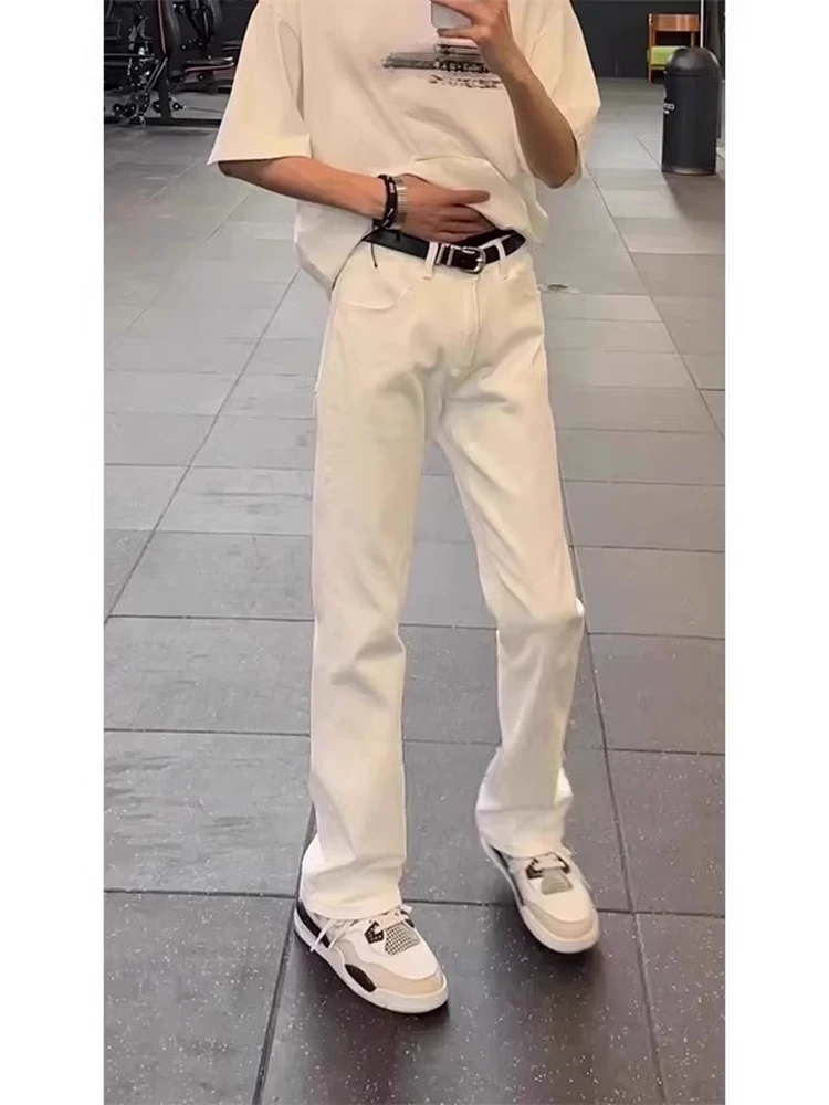 

Мужские джинсы расширенной длины с высокой талией и подтяжкой Tu Sword Design, утягивающие прямые брюки, повседневные брюки в американском стиле High Street Sle