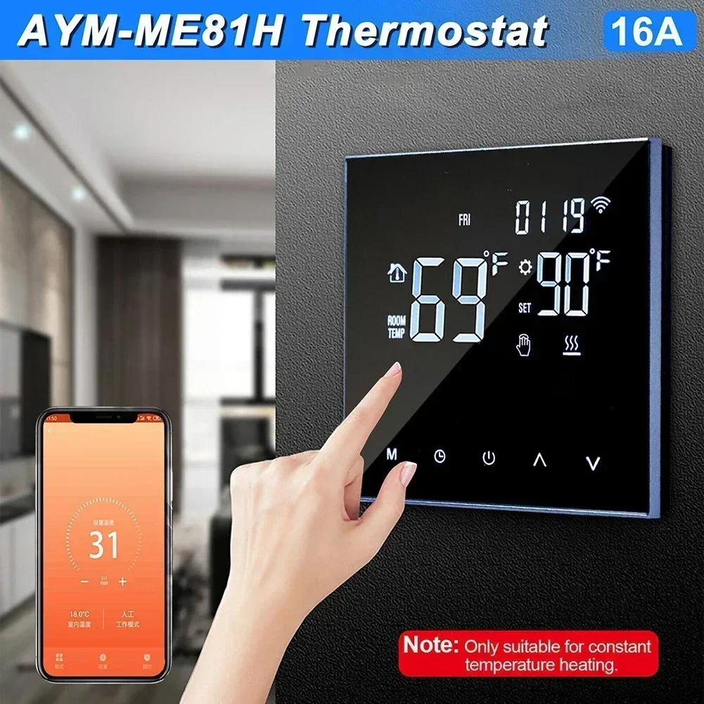 Smart Thermostat Digital Programmable Wifi Wireless Home Floor Heating Room Temperature Sensor App Control Home Life