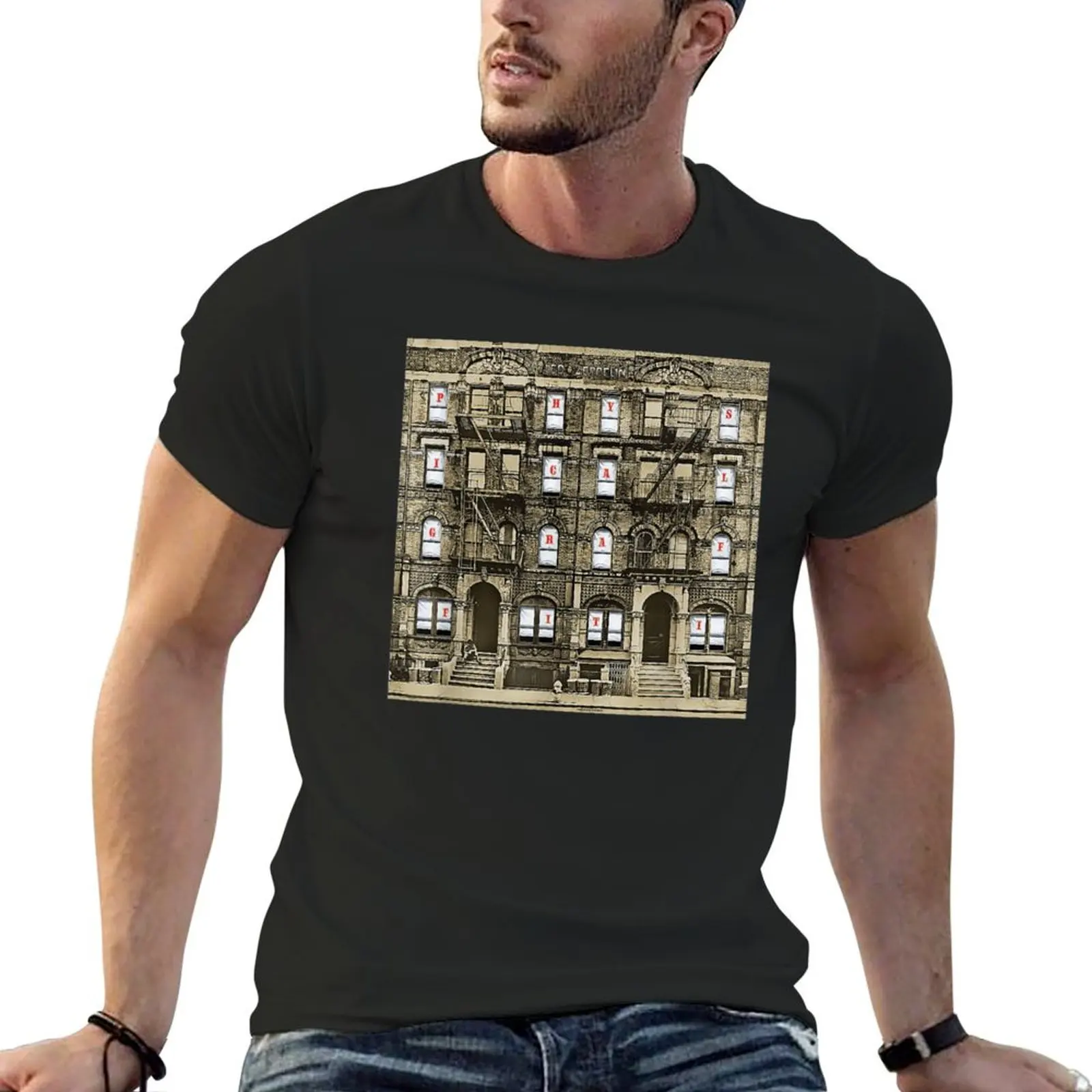 

Retro Music Graphic Physical Vintage Graffiti Funny Zepelin Art Style T-Shirt hippie clothes men workout shirt