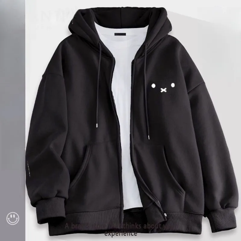 Cartoon Kawaii New Cardigan Hooded Sweatshirt Autumn and Winter Loose Student Zipper Coat Versatile Leisure GoodLooks Gift Miffy