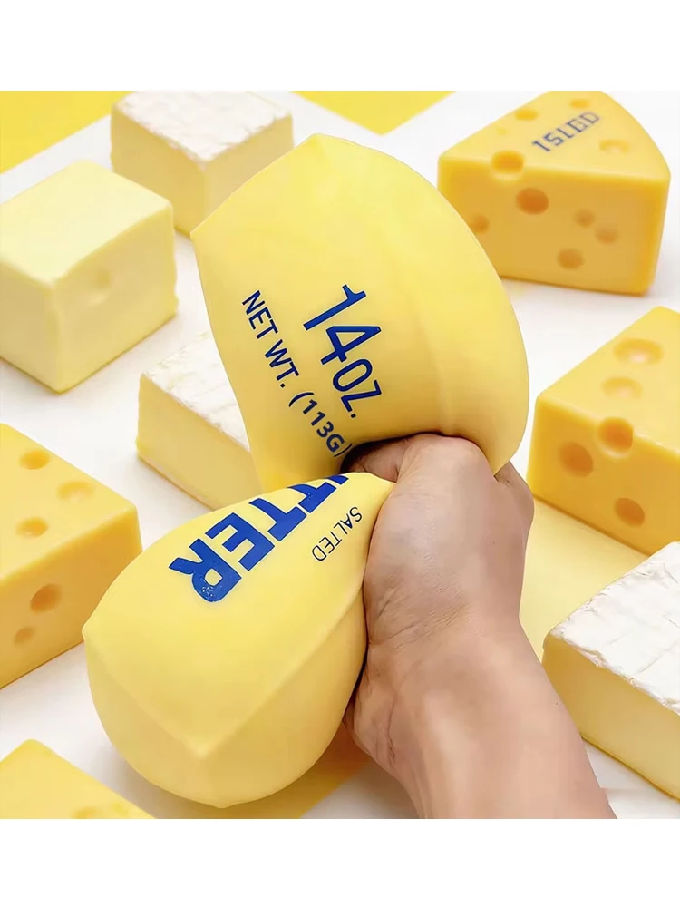 Butter-Stick Squishy Fidget Spielzeug Elastischer Käsestab Lustiges Quetsch-Scherzspielzeug Stress- und Angstabbau-Spiel