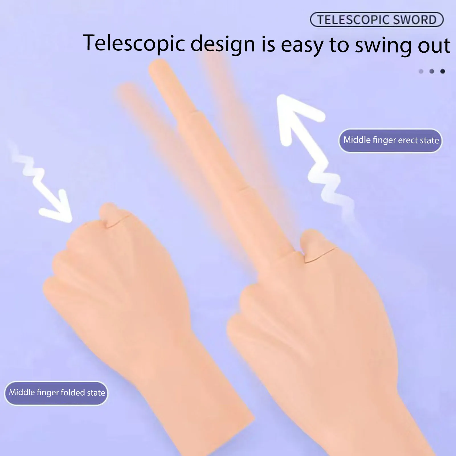 3D Retractable Middle Finger Toy Creative Fidgets Retractable Middle Finger Toy for Kids Adults Party Interactive Toy Halloween