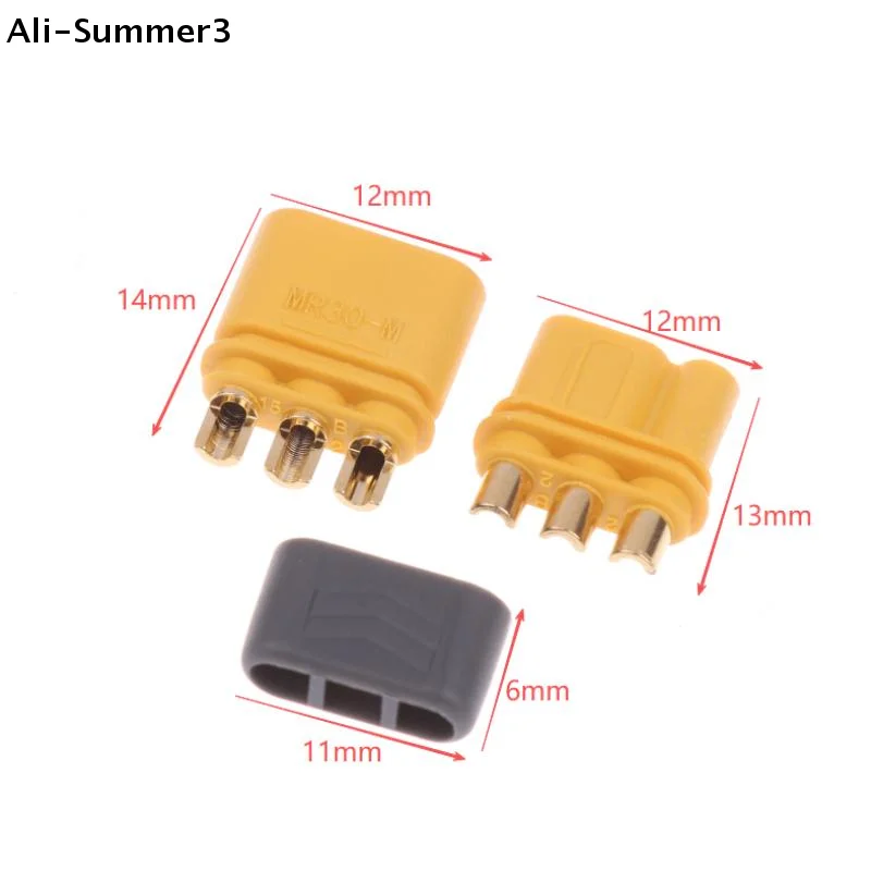 【S3y】5 Pairs 2025 MR30 Male Female Connector Plug Gold-plated with Sheath Housing for RC Lipo Battery Multicopter Airplane