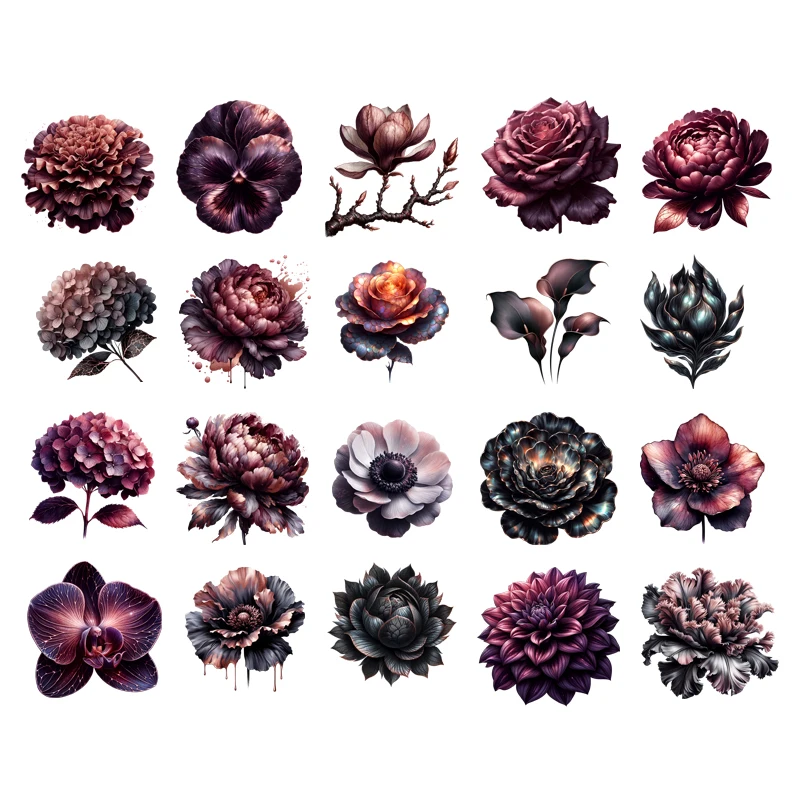 Flowers Light purple flowers Heat Transfer For Clothing DIY Washable T-shirt Iron-On Thermal Sticker Fashion Patches Applique