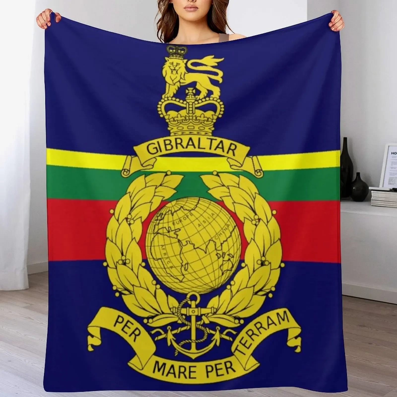 

Flag of the Corps of Royal Marines Throw Blanket Soft Big Luxury Designer Blankets